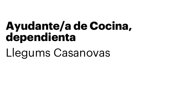 Ayudante/a de Cocina, dependienta