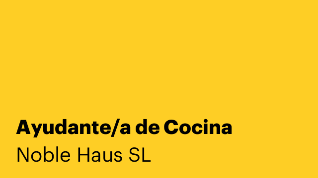 Ayudante/a de Cocina
