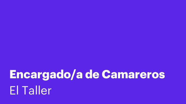 Encargado/a de Camareros
