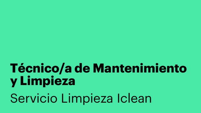 Técnico/a de Mantenimiento y Limpieza