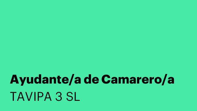 Ayudante/a de Camarero/a