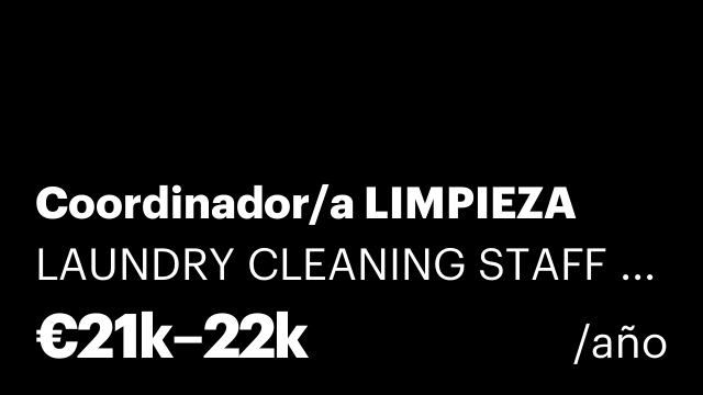 Coordinador/a LIMPIEZA