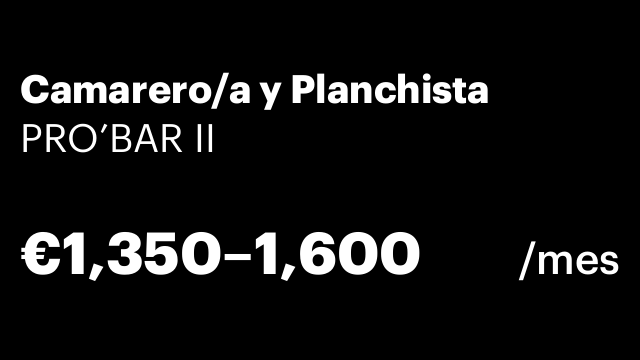 Camarero/a y Planchista