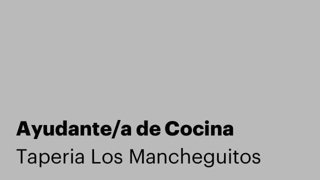 Ayudante/a de Cocina