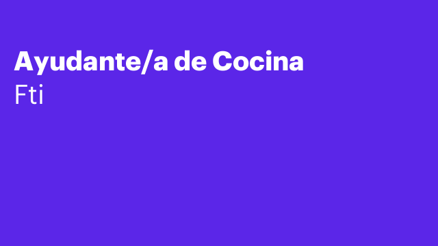 Ayudante/a de Cocina