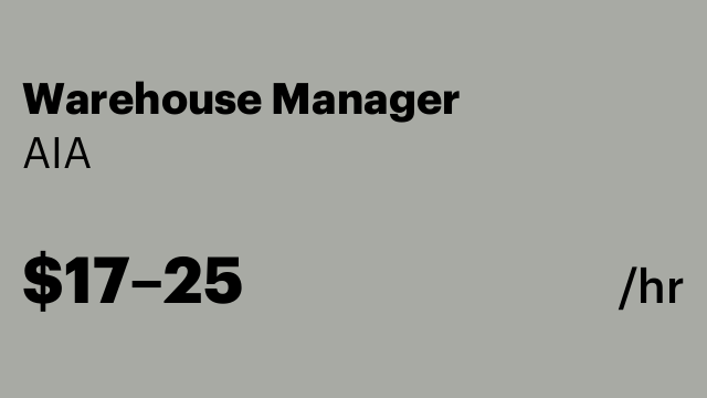 Warehouse Manager
