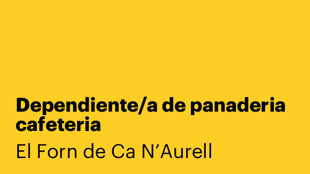 Dependiente/a de panaderia cafeteria