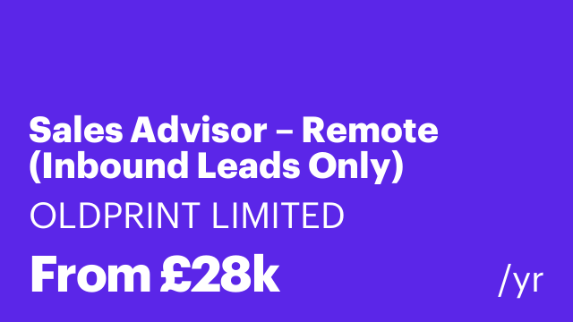 Sales Advisor – Remote (Inbound Leads Only)