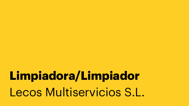 Limpiadora/Limpiador