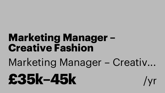 Marketing Manager – Creative Fashion Accessories & 3D Printed Designs