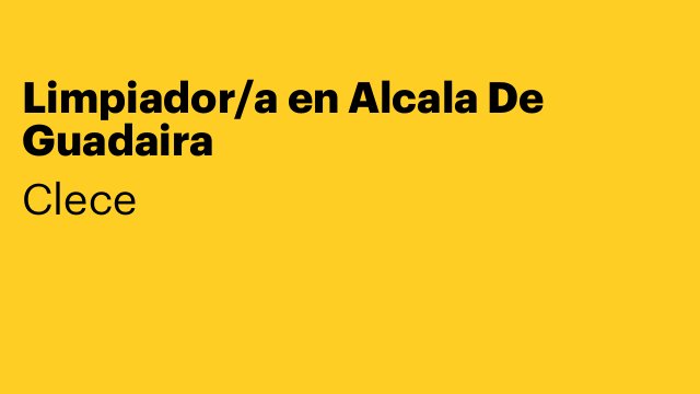 Limpiador/a en Alcala De Guadaira