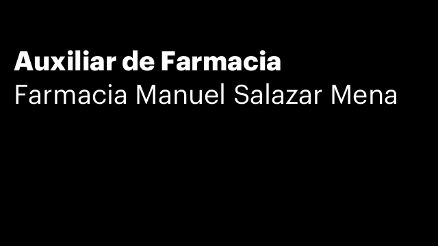 Auxiliar de Farmacia