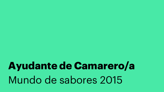 Ayudante de Camarero/a