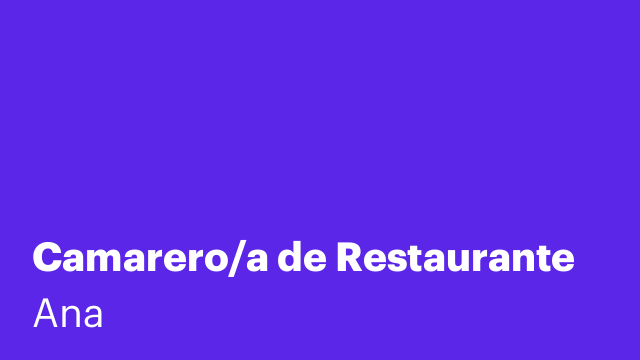 Camarero/a de Restaurante