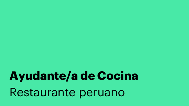 Ayudante/a de Cocina