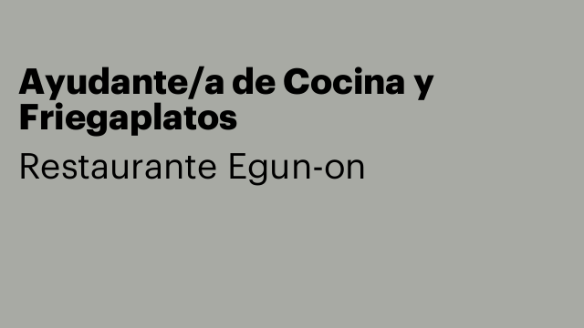 Ayudante/a de Cocina y Friegaplatos