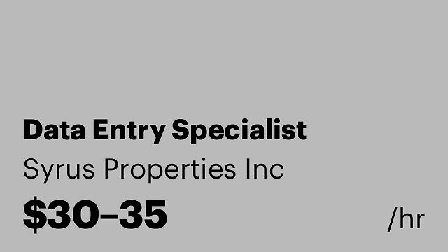 Data Entry Specialist