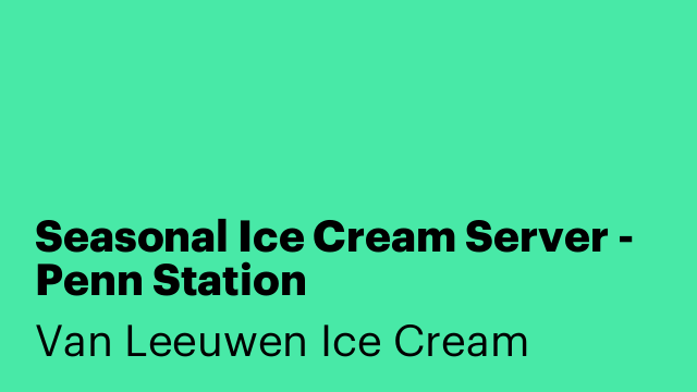 Seasonal Ice Cream Server - Penn Station