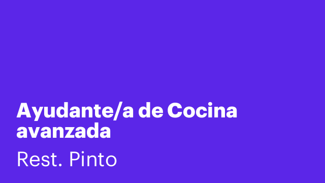 Ayudante/a de Cocina avanzada