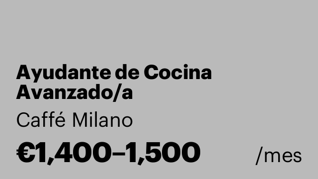 Ayudante de Cocina Avanzado/a