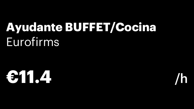 Ayudante BUFFET/Cocina