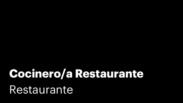 Cocinero/a Restaurante