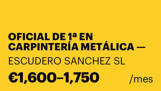 OFICIAL DE 1ª EN CARPINTERÍA METÁLICA — HIERRO, ALUMINIO Y PVC
