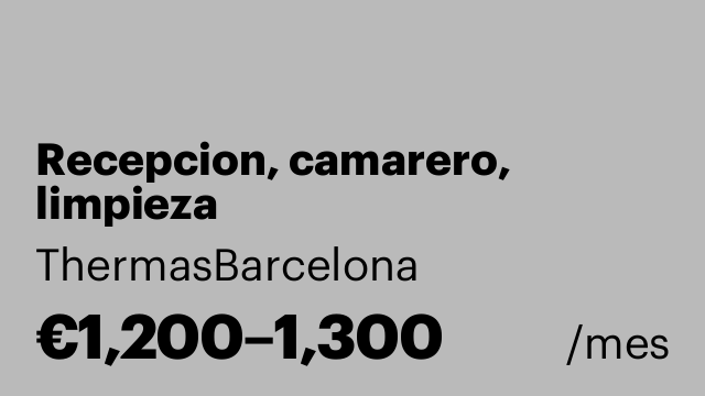 Recepcion, camarero, limpieza