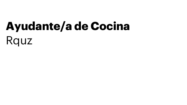 Ayudante/a de Cocina