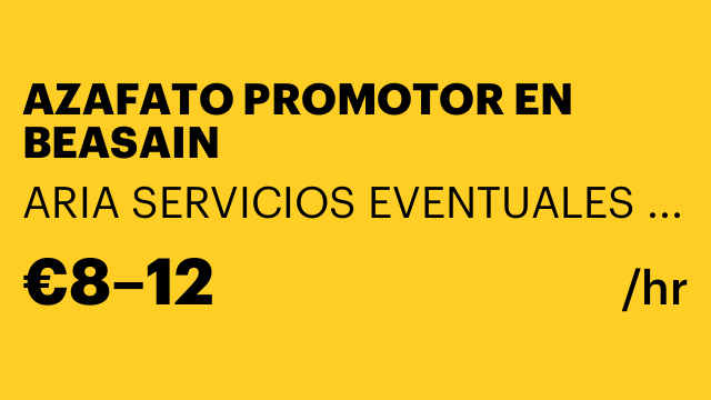 AZAFATO PROMOTOR EN BEASAIN