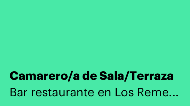 Camarero/a de Sala/Terraza