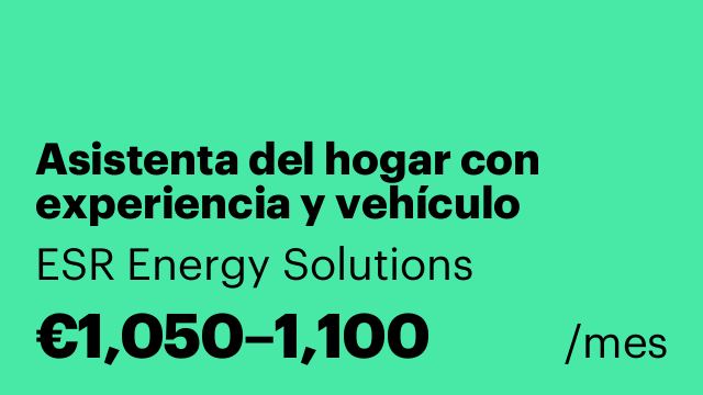 Asistenta del hogar con experiencia y vehículo propio