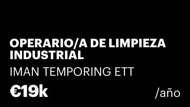 OPERARIO/A DE LIMPIEZA INDUSTRIAL
