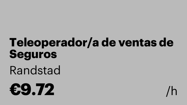 Teleoperador/a de ventas de Seguros