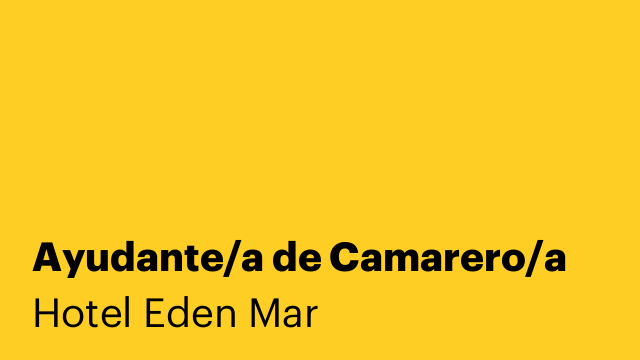 Ayudante/a de Camarero/a