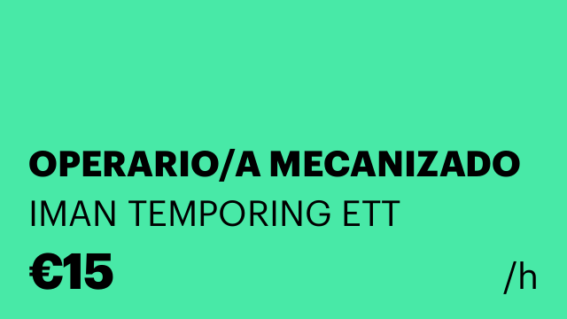 OPERARIO/A MECANIZADO