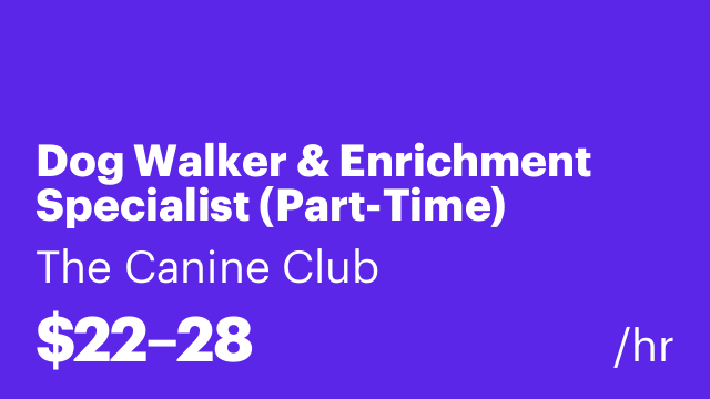 Dog Walker & Enrichment Specialist (Part-Time)
