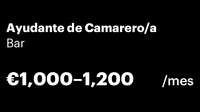 Ayudante de Camarero/a