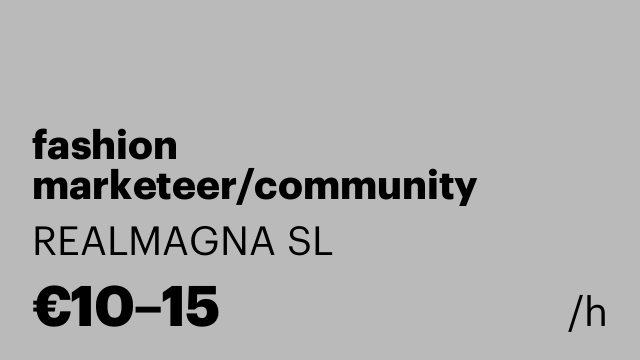 fashion marketeer/community manager