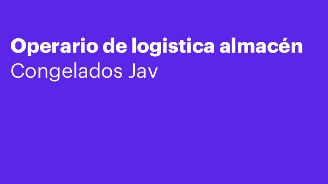 Operario de logistica almacén
