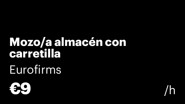 Mozo/a almacén con carretilla