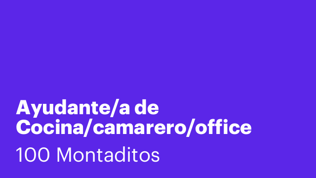 Ayudante/a de Cocina/camarero/office