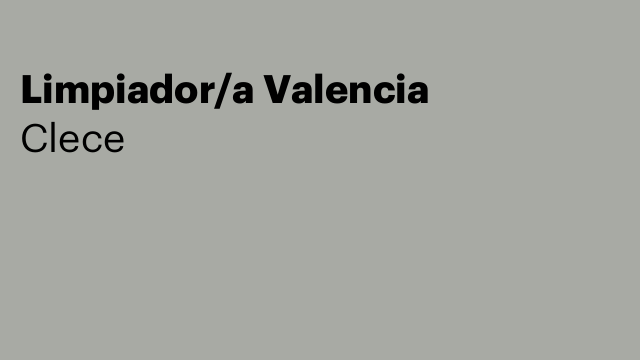 Limpiador/a Valencia