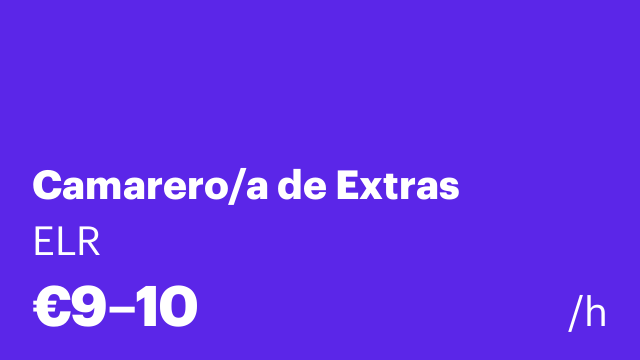 Camarero/a de Extras