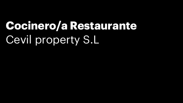 Cocinero/a Restaurante