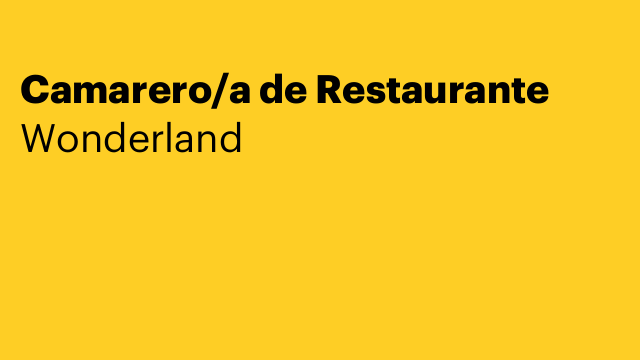 Camarero/a de Restaurante