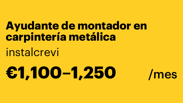 Ayudante de montador en carpintería metálica