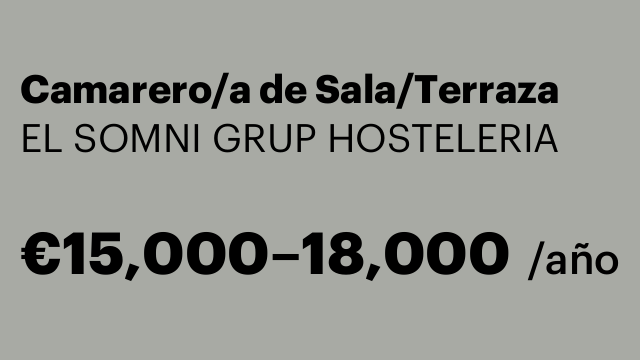 Camarero/a de Sala/Terraza