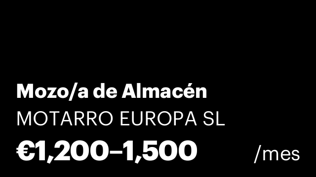 Mozo/a de Almacén