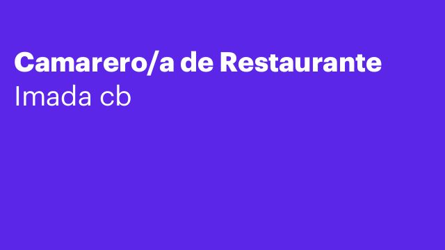 Camarero/a de Restaurante